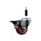 Service Caster 3'' Red Poly Swivel 7/8'' Expanding Stem Caster with Brake SCC-EX20S314-PPUB-RED-PLB-78 - alternate 1
